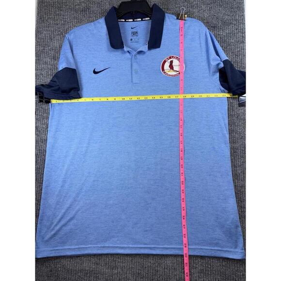 Nike St Louis Cardinals Polo Shirt Cooperstown Collection Victory Blue Men XL - Picture 9 of 11